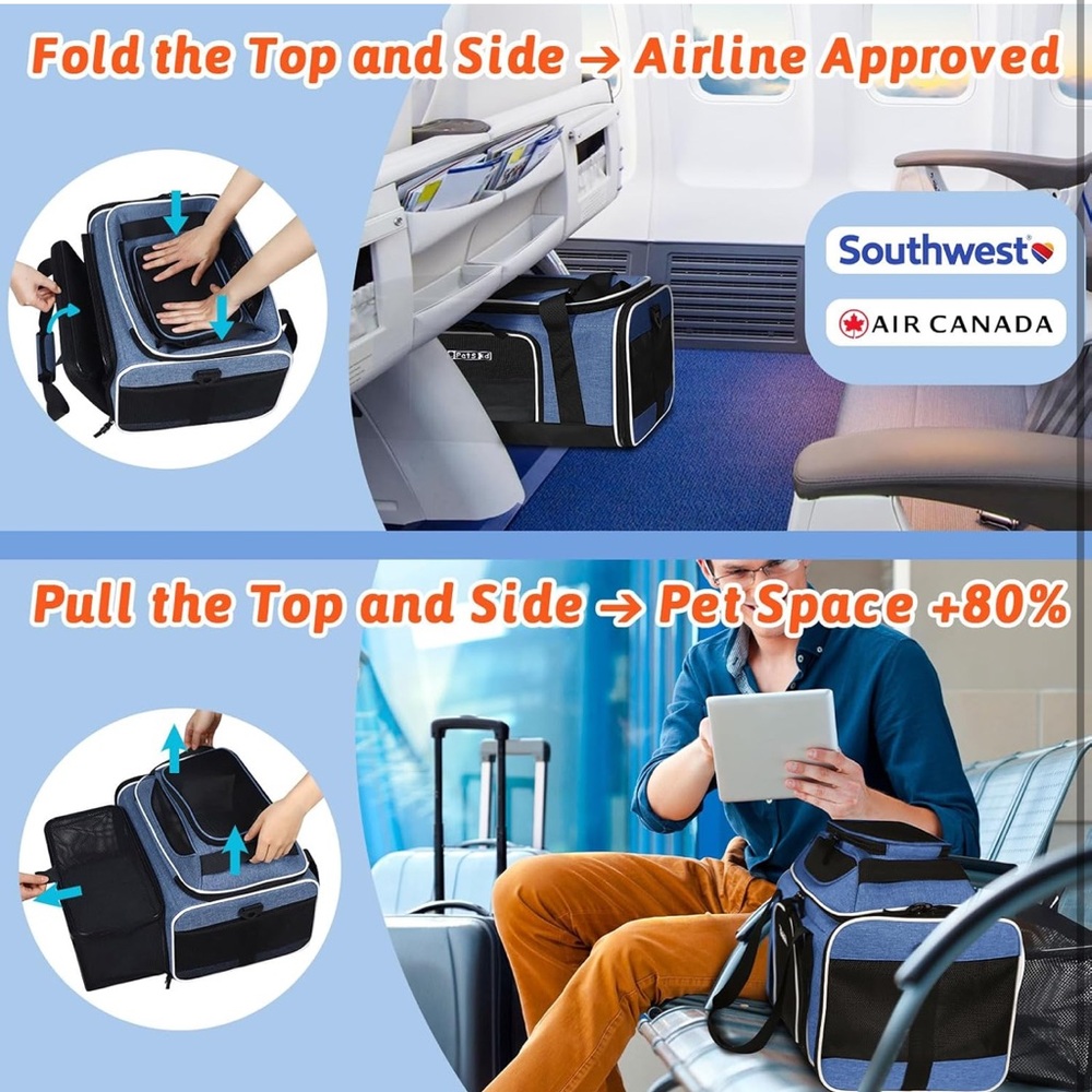 Petskd Top and Side Expandable Pet carrier NEW - Picture 2 of 10